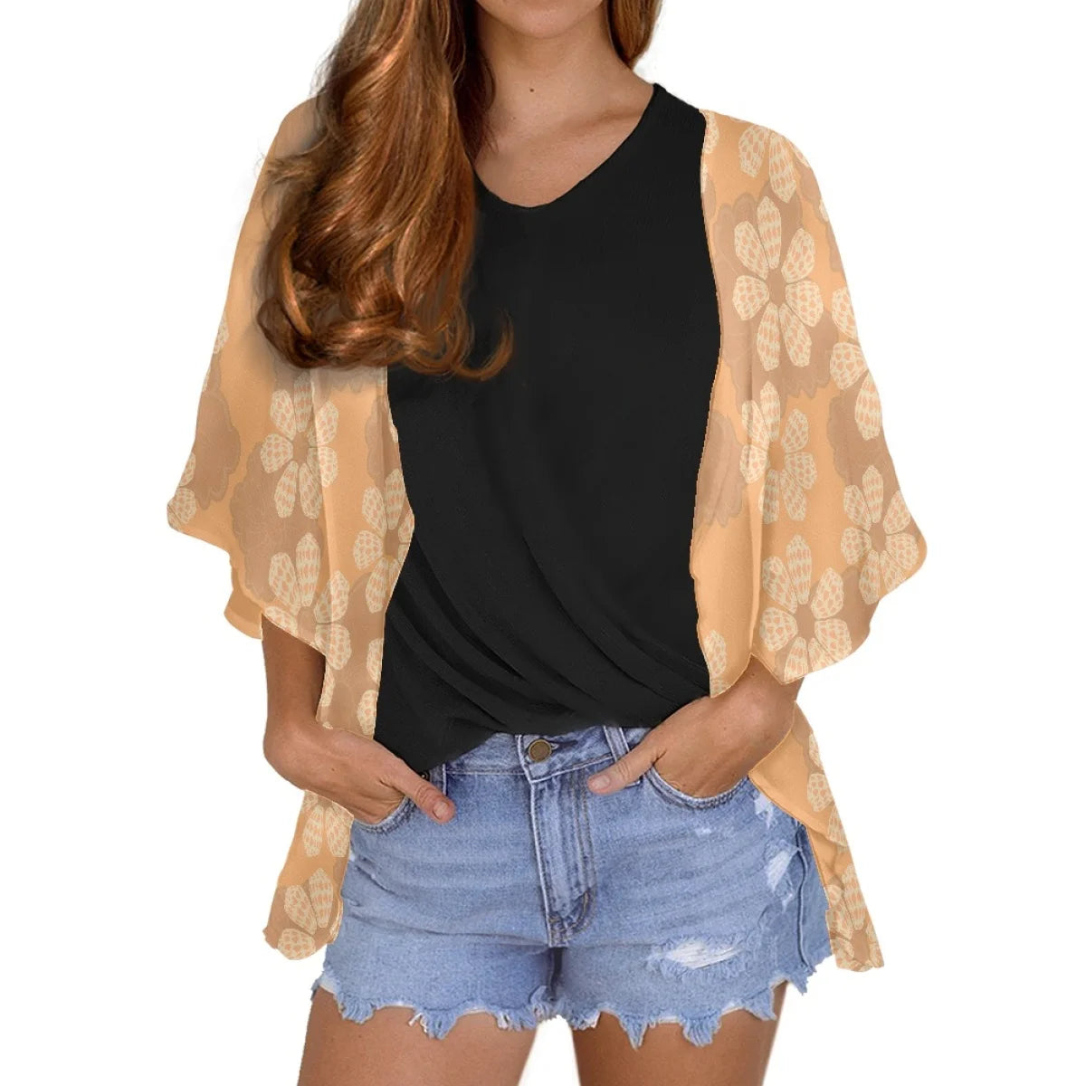Custom All-Over Print Women's Chiffon Cardigan - Flowy Beach Cover-up & Sun Protection Shirt