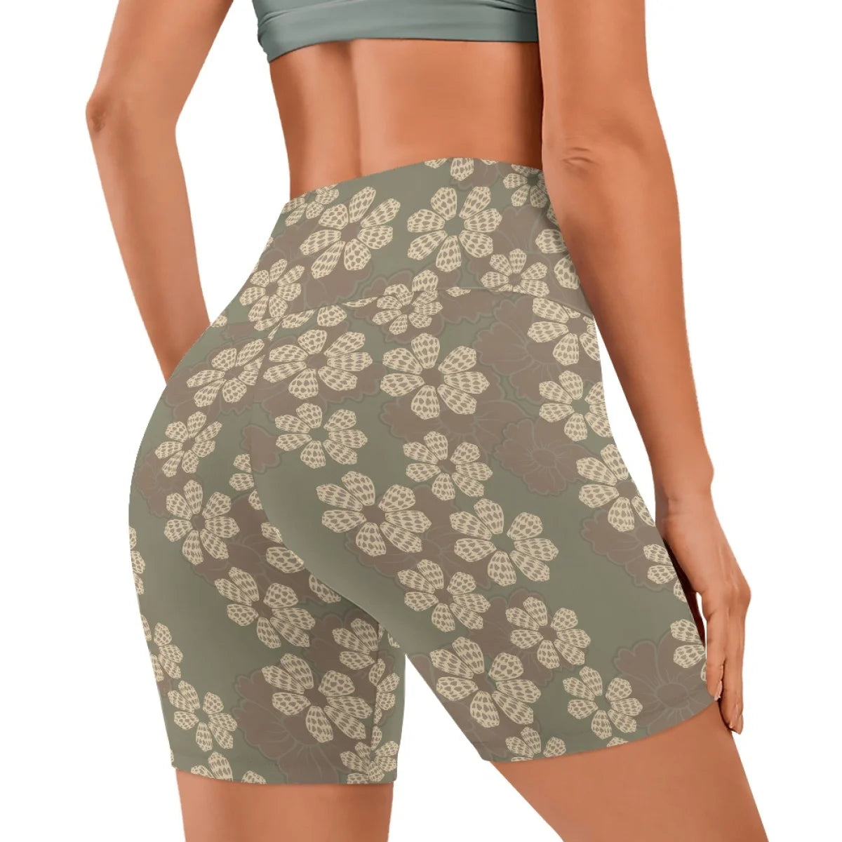 Custom All-Over Print Women's High-Waisted Biker Shorts - Performance Yoga Shorts with Side Pockets