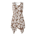 Custom All-Over Print Women's Sleeveless Irregular Hem Dress - High-Low Vacation Gown with Pockets