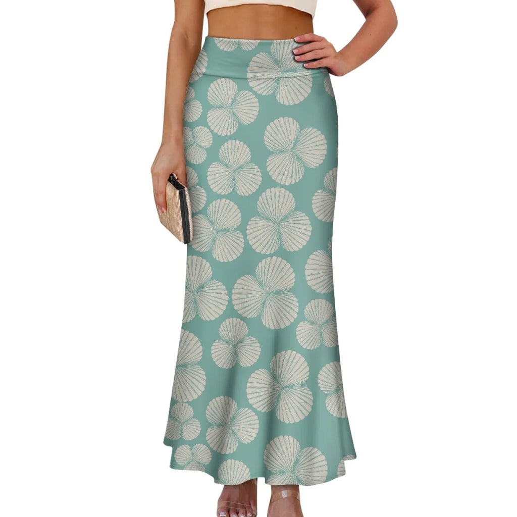 Custom All-Over Print Women's High-Waist A-Line Maxi Skirt - Dual Pocket Slimming Vacation Skirt