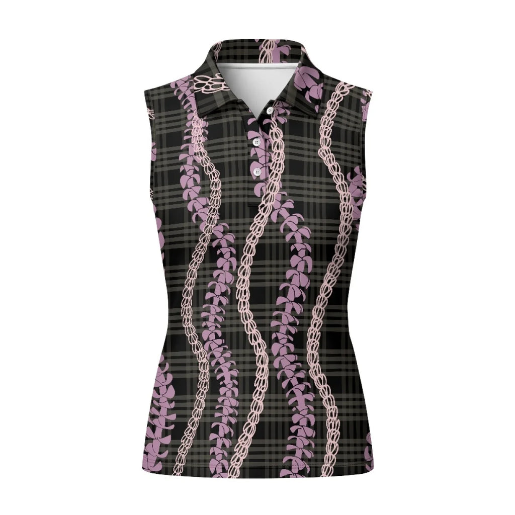 Custom Print Women's Golf Sleeveless Polo Shirt | 3-Button & Racerback