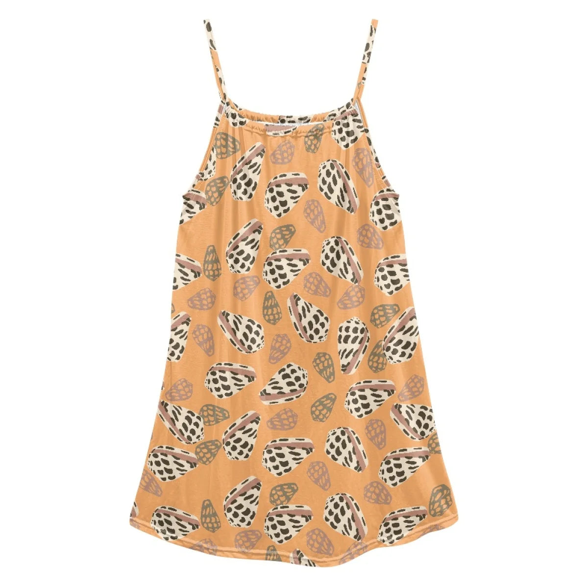 Custom All-Over Print Women's Square Neck Spaghetti Strap Nightgown - Soft Cotton-Feel Loungewear