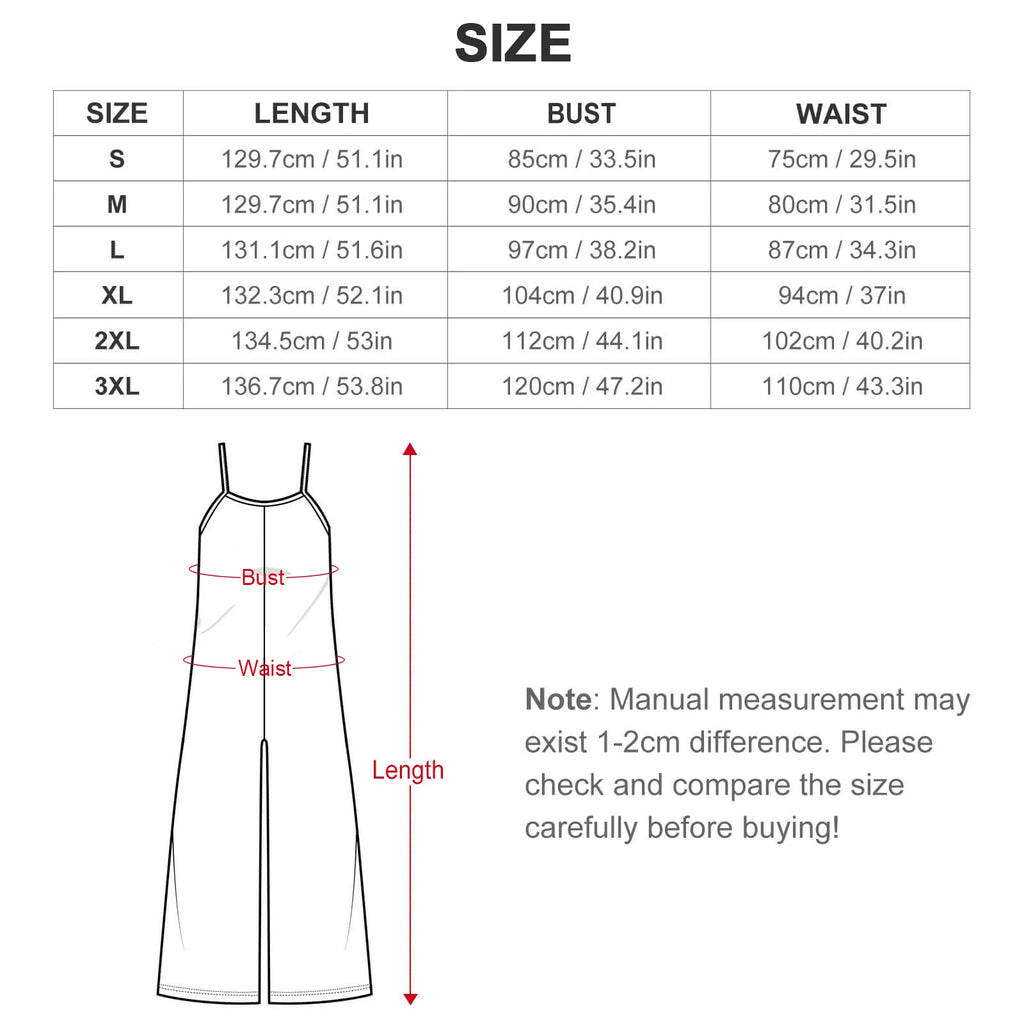 Custom All-Over Print Women's Dual V-Neck Camisole Jumpsuit - High-Waist Wide-Leg Romper with Pockets