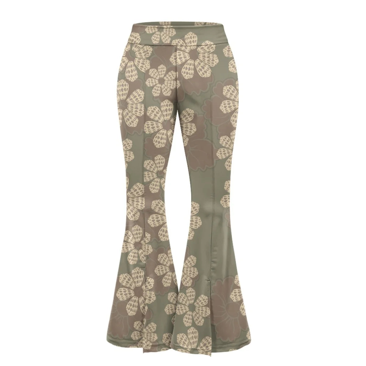 Custom All-Over Print Women's High-Waisted Split Flare Yoga Pants - Leg-Elongating Slit Flare Trousers