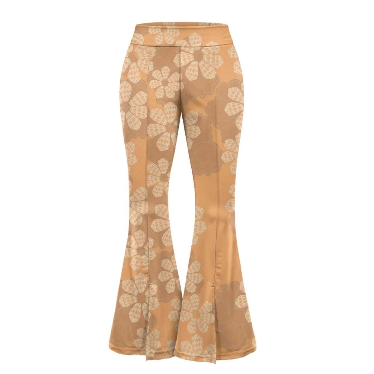 Custom All-Over Print Women's High-Waisted Split Flare Yoga Pants - Leg-Elongating Slit Flare Trousers