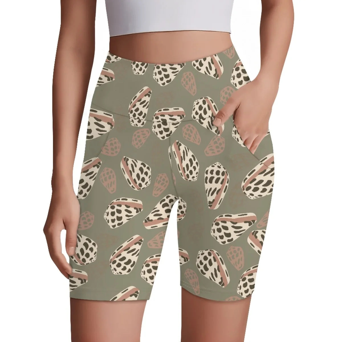 Custom All-Over Print High-Waist Yoga Shorts - Premium Swim-Grade Quick-Dry Biker Shorts