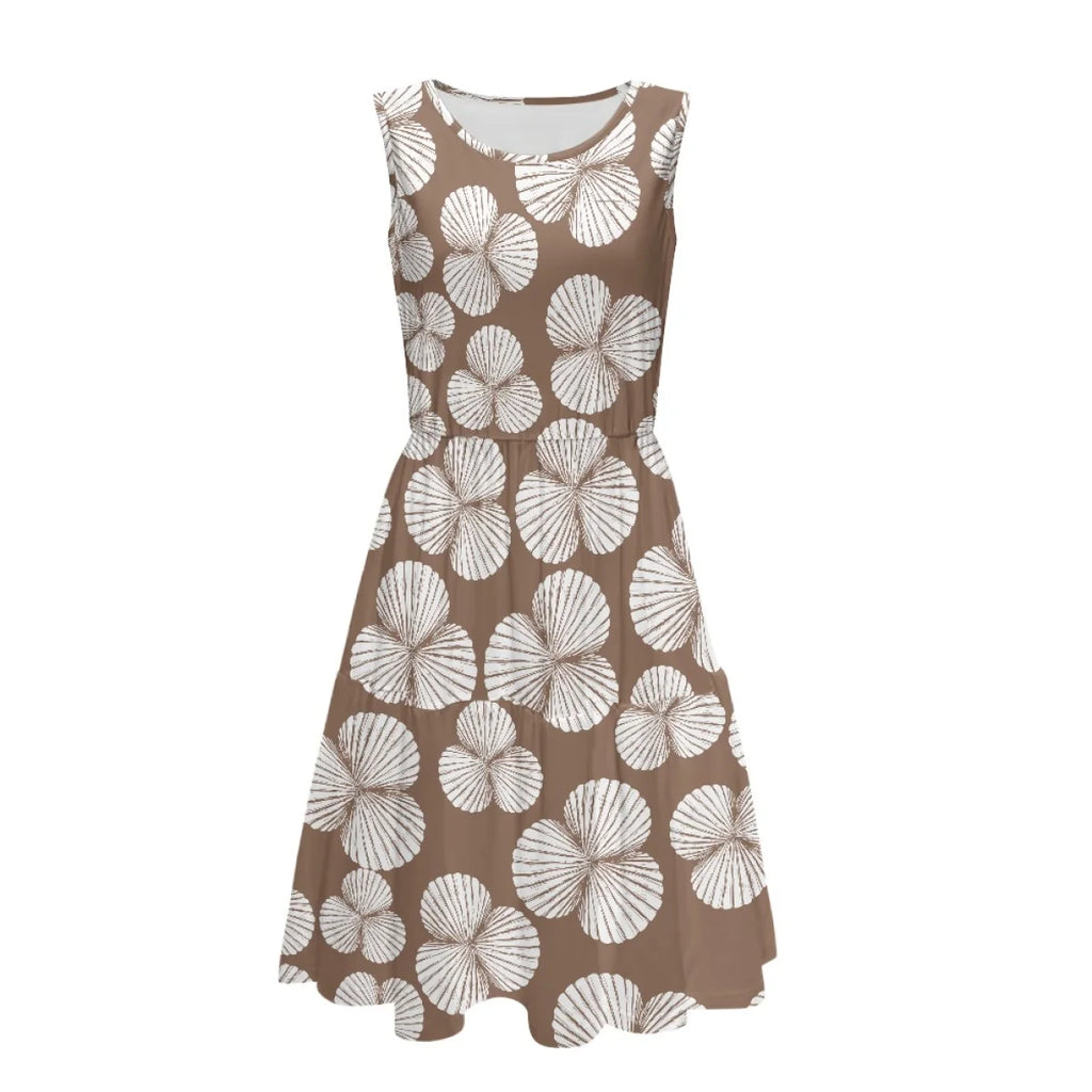 Custom All-Over Print Women's Sleeveless Tiered Cake Dress - Relaxed Vacation Gown