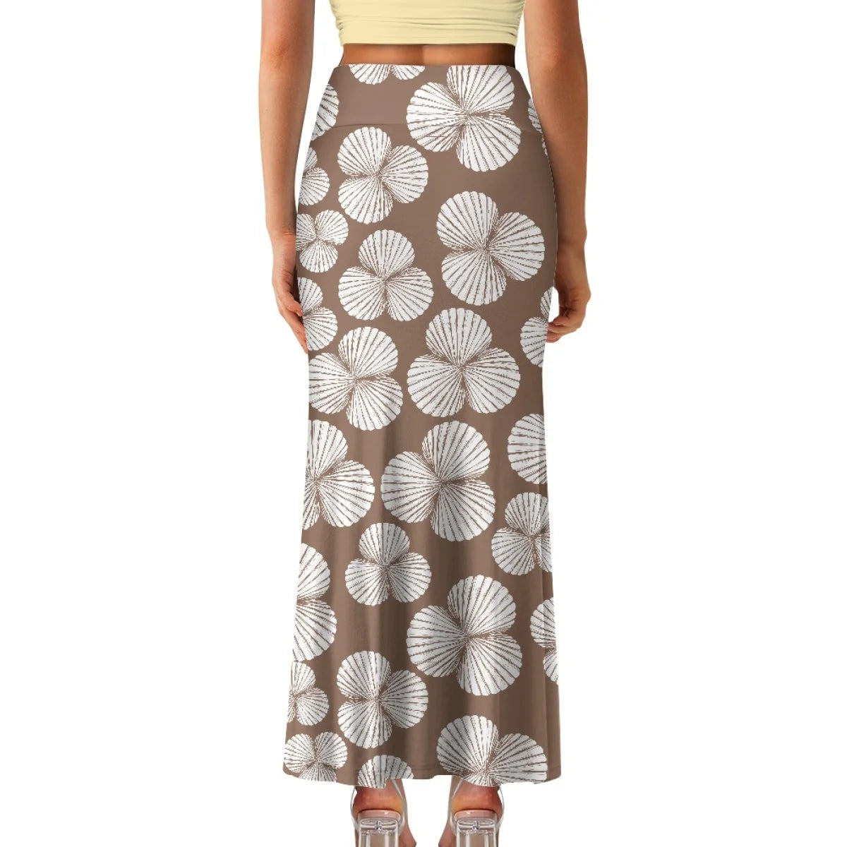 Custom All-Over Print Women's High-Waist A-Line Maxi Skirt - Dual Pocket Slimming Vacation Skirt