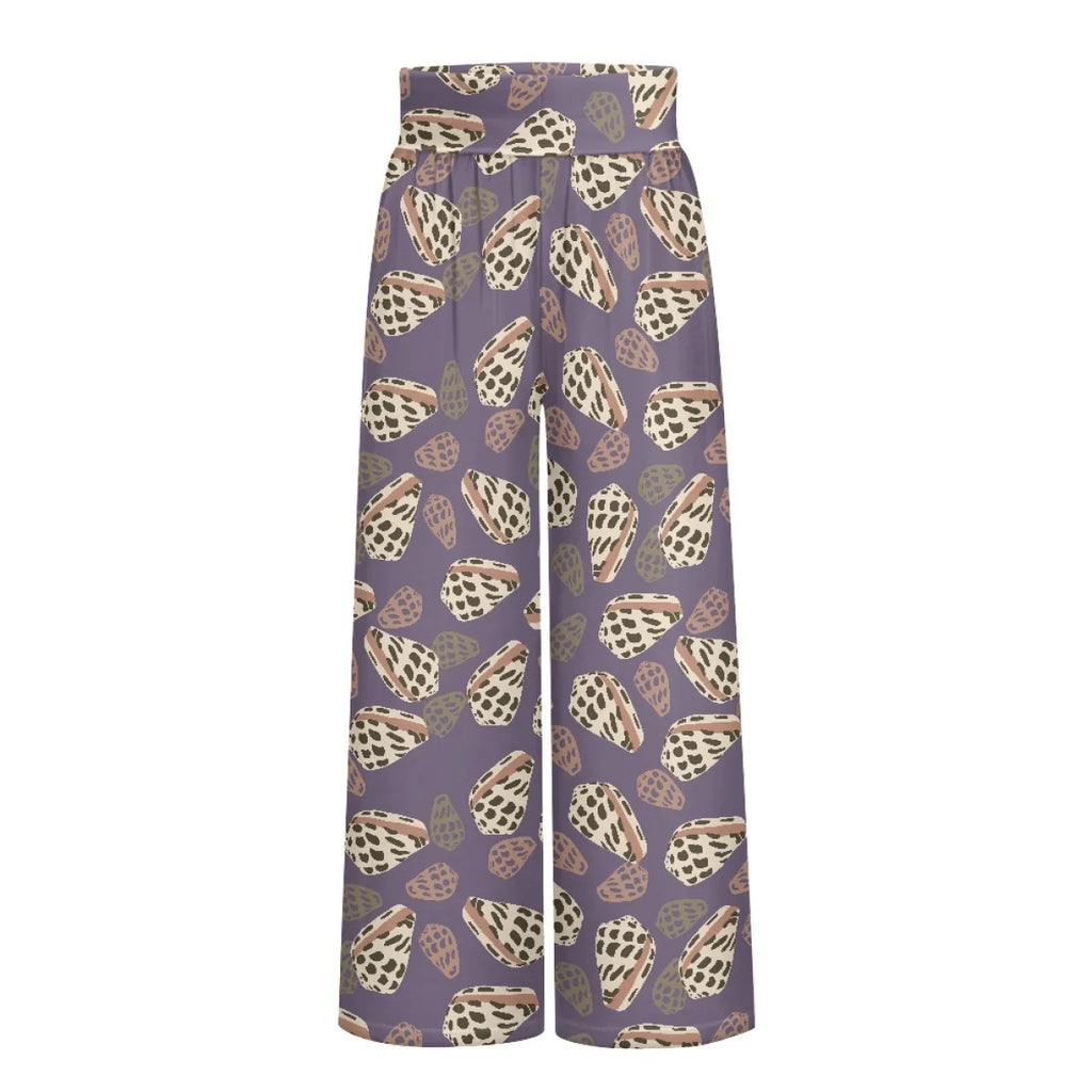 Custom All-Over Print Women's High-Waist Wide-Leg Pants - Flowy Summer Trousers