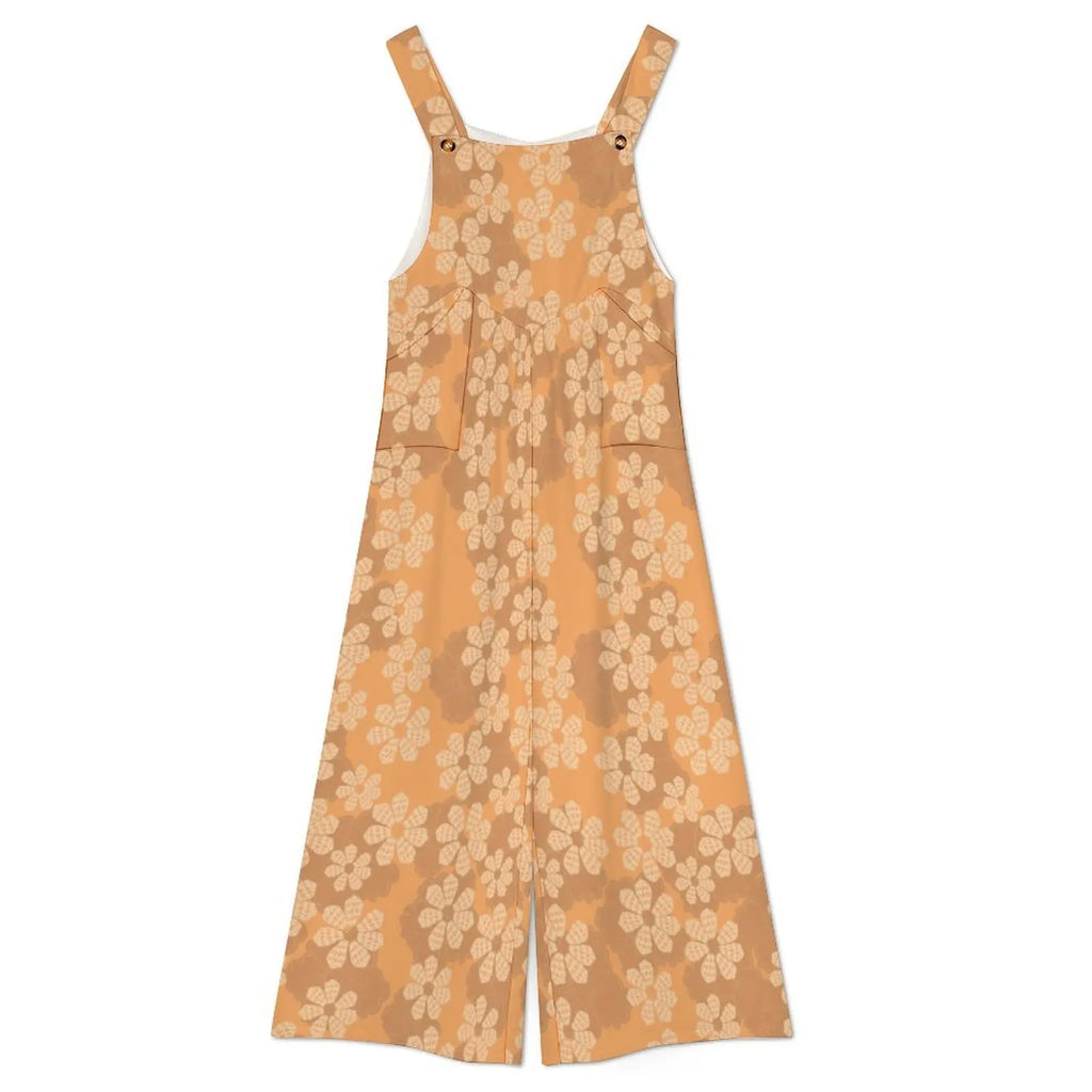 Custom All-Over Print Women's Camisole Wide-Leg Jumpsuit - Relaxed Square Neck Romper with Pockets