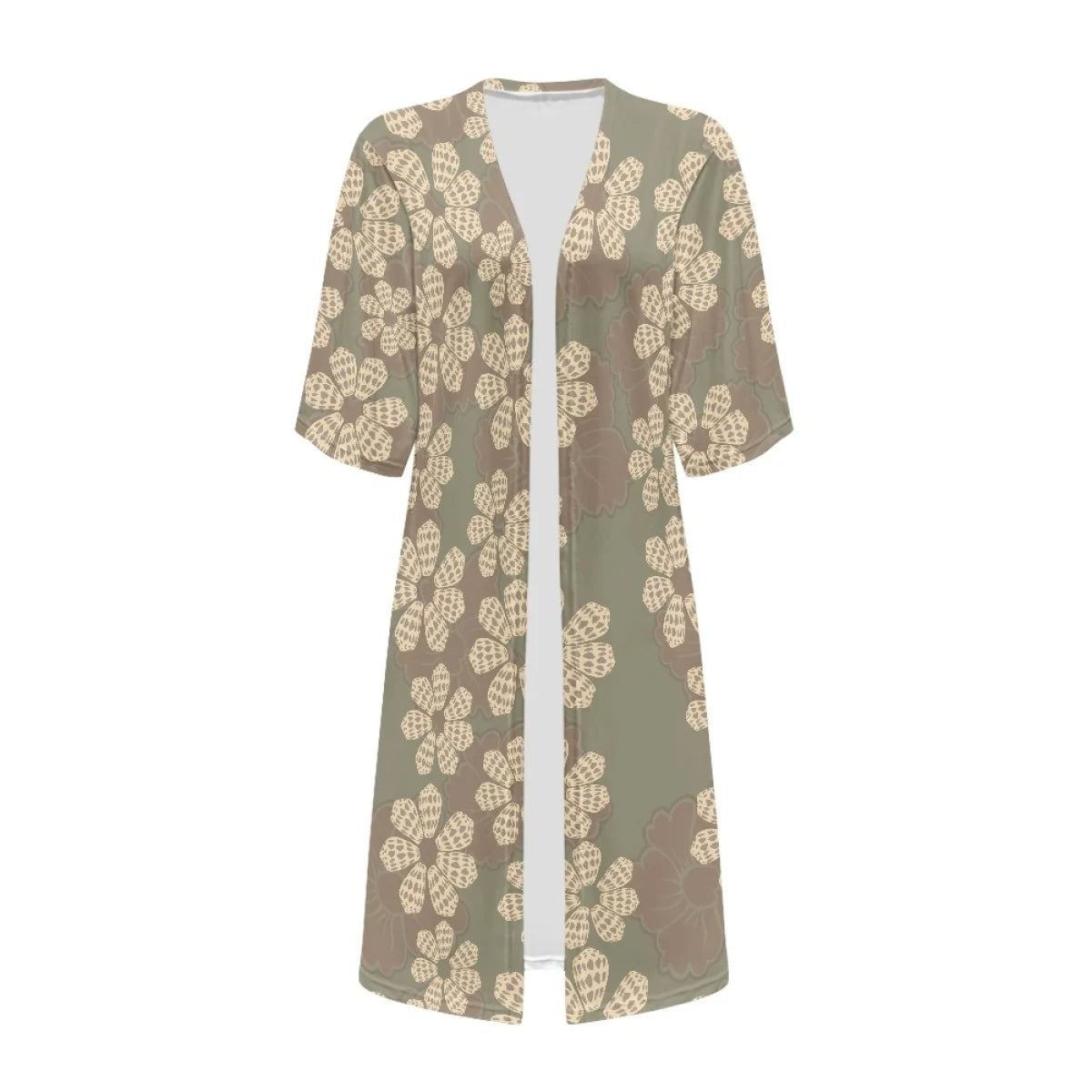 Custom All-Over Print Women's Mid-Length Cardigan Cape - Relaxed Batwing Sleeve Vacation Cover-up