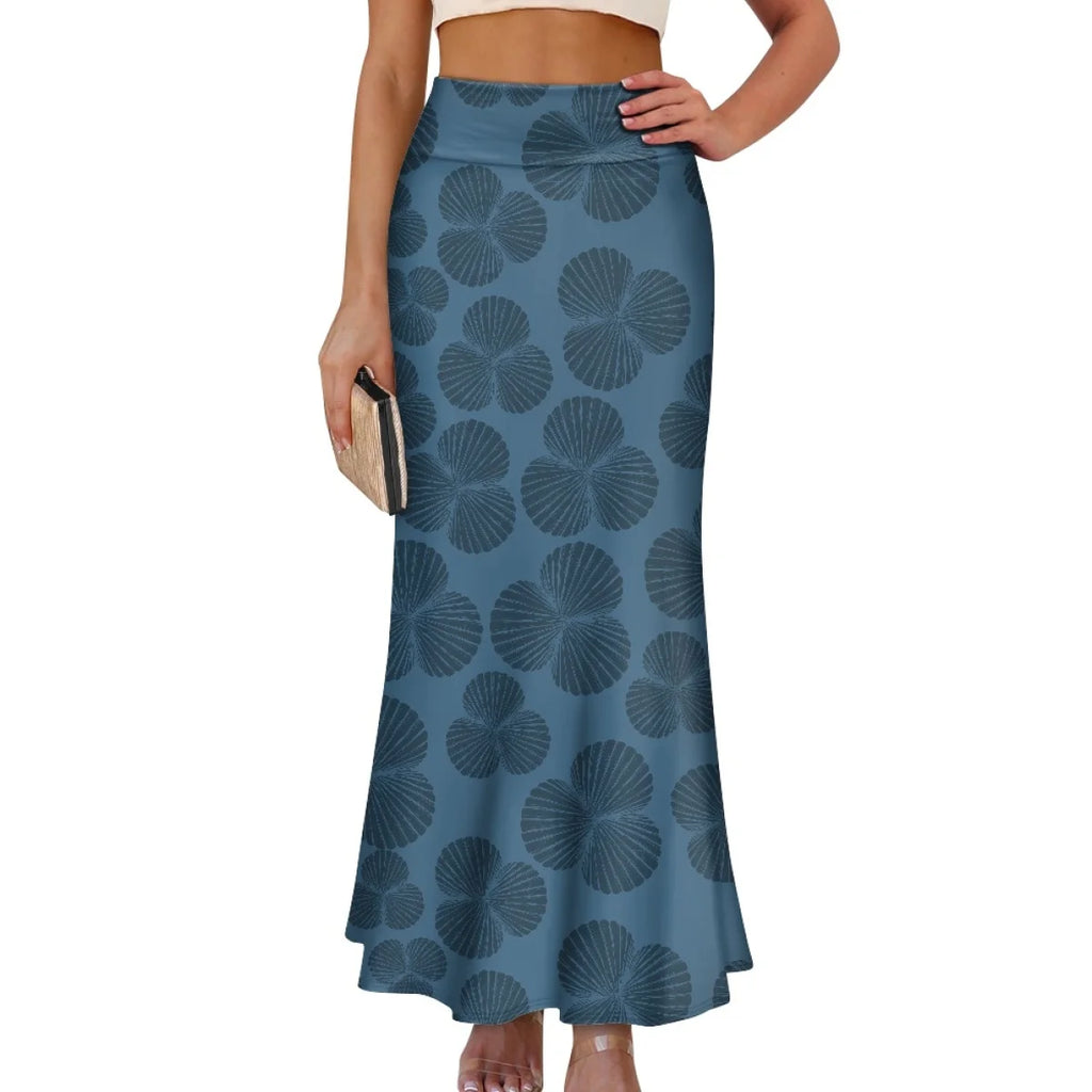 Custom All-Over Print Women's High-Waist A-Line Maxi Skirt - Dual Pocket Slimming Vacation Skirt