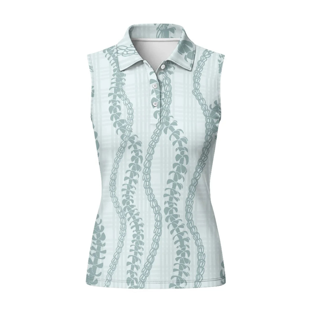 Custom Print Women's Golf Sleeveless Polo Shirt | 3-Button & Racerback