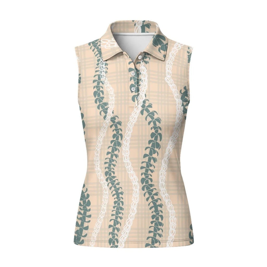 Custom Print Women's Golf Sleeveless Polo Shirt | 3-Button & Racerback