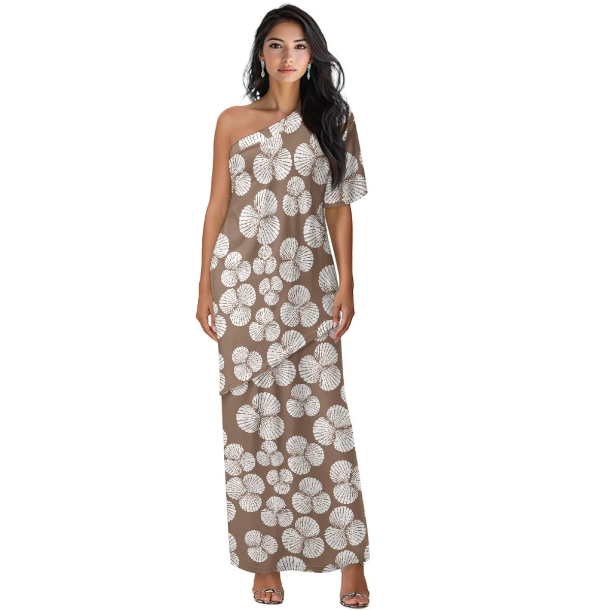 Custom All-Over Print Women's One-Shoulder 2-Piece Resort Set - Asymmetric Top & Split Maxi Skirt