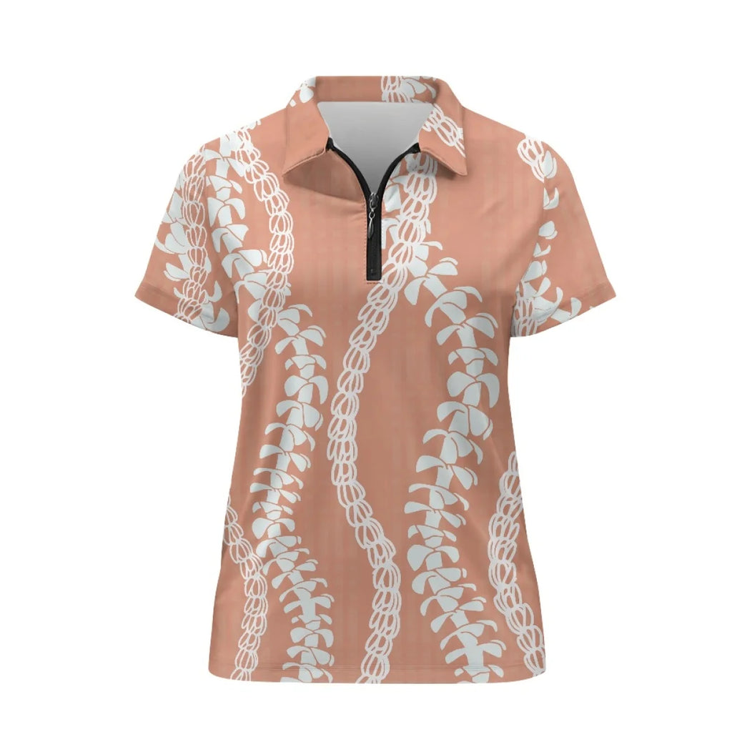 Custom Print Women's Golf Polo Shirt | Quarter-Zip & Quick-Dry Performance