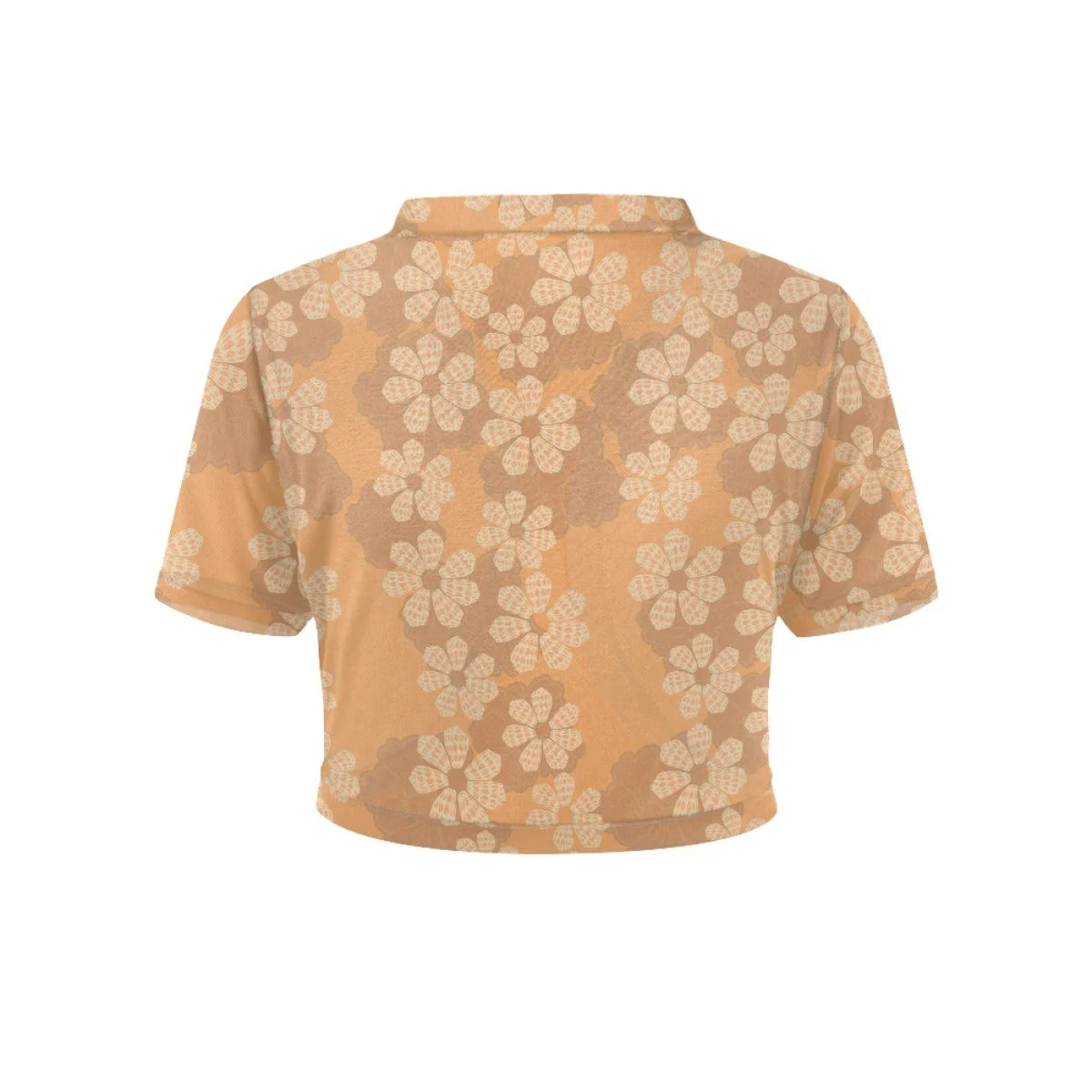 Custom All-Over Print Women's Crop Mesh Cardigan - Sheer V-Neck Sun Protection Shrug