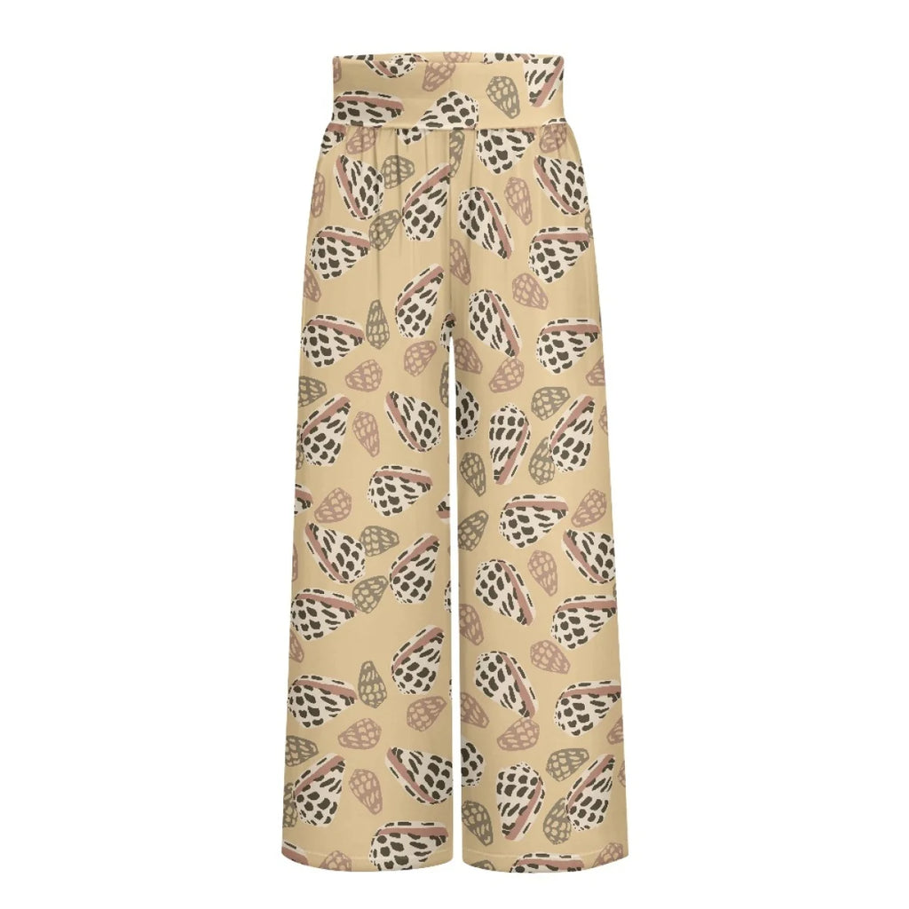 Custom All-Over Print Women's High-Waist Wide-Leg Pants - Flowy Summer Trousers