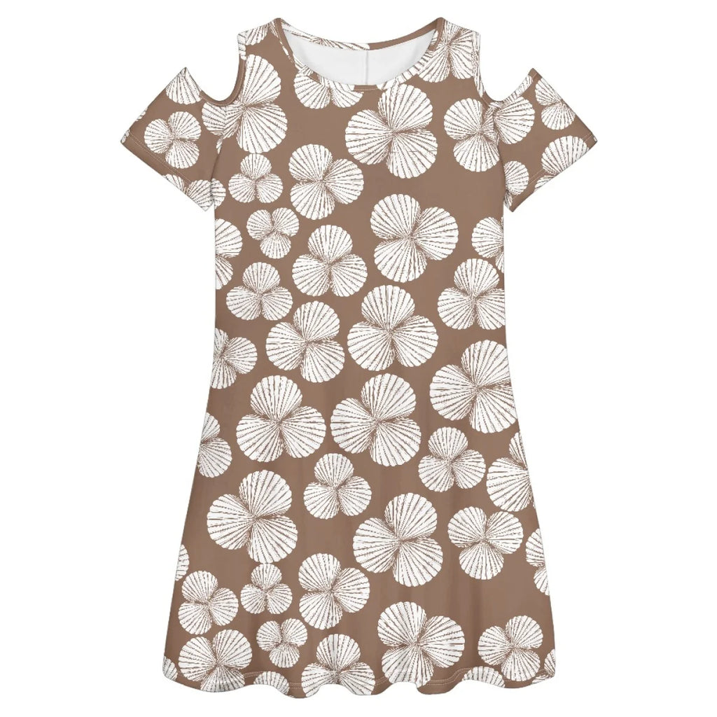 Custom All-Over Print Women's Cold-Shoulder Dress - Breezy Summer A-Line Gown