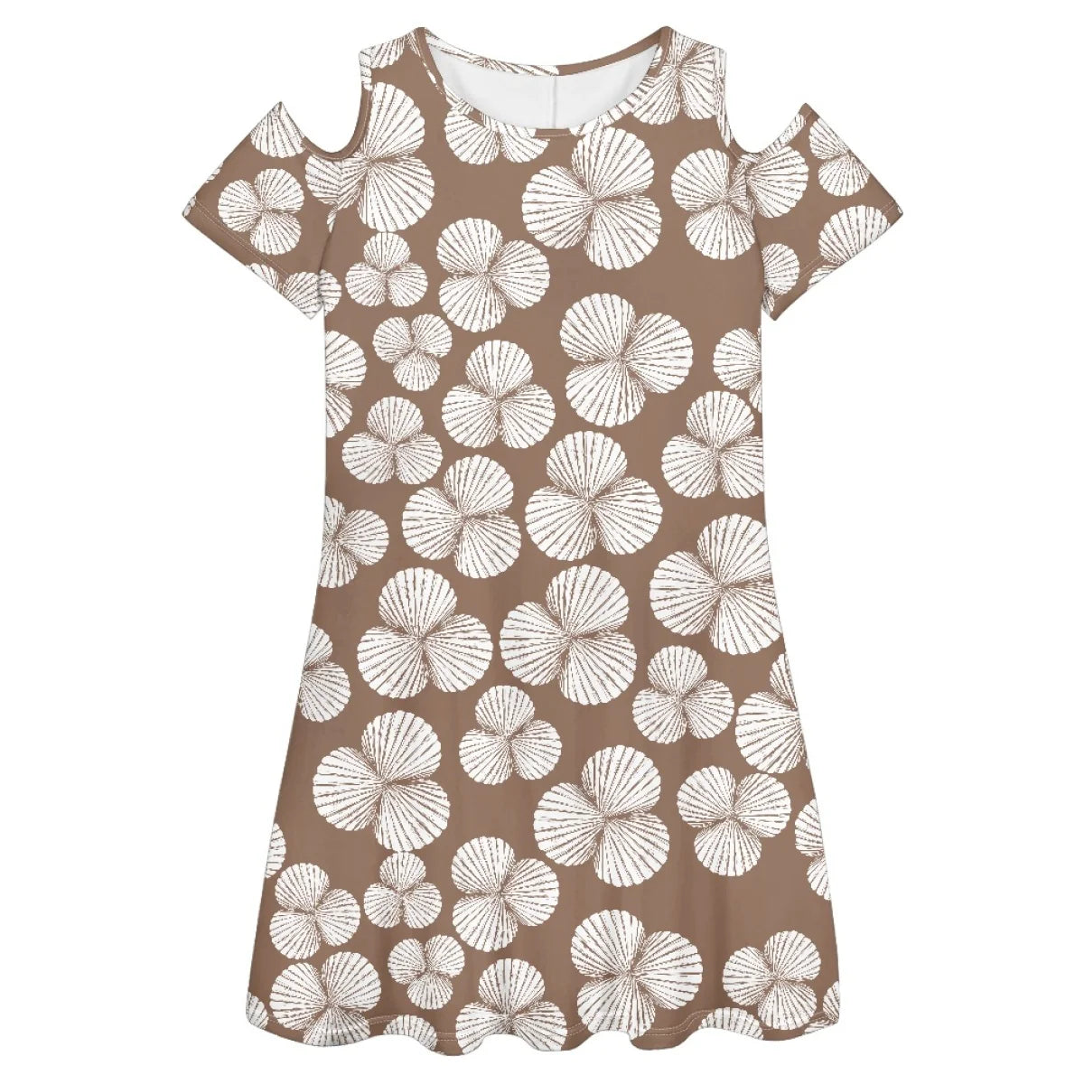 Custom All-Over Print Women's Cold-Shoulder Dress - Breezy Summer A-Line Gown