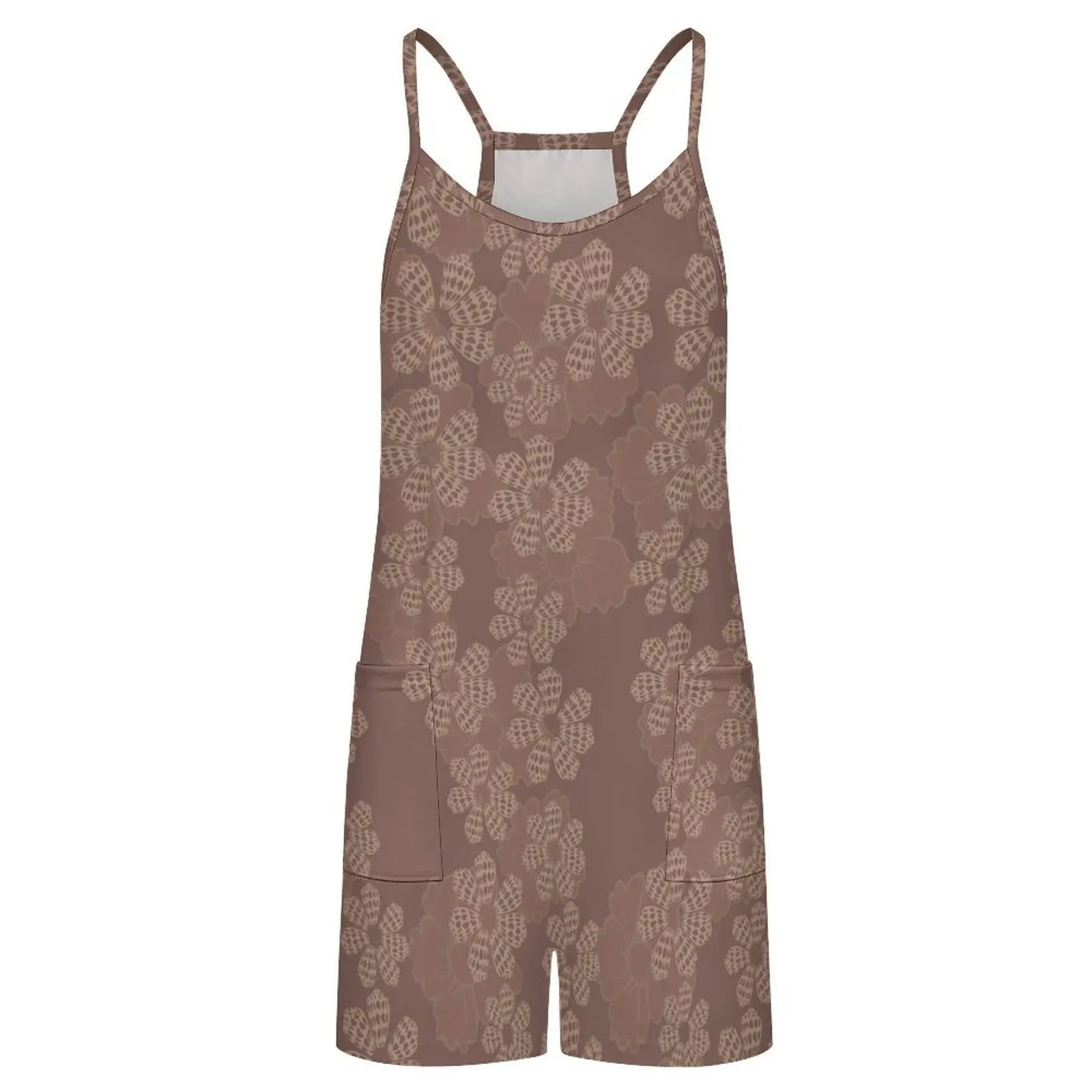 Custom All-Over Print Women's Camisole Romper - Sexy Y-Back Summer Jumpsuit with Pockets