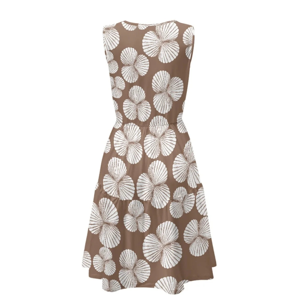 Custom All-Over Print Women's Sleeveless Tiered Cake Dress - Relaxed Vacation Gown