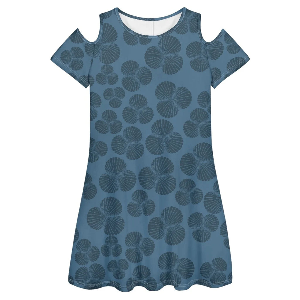 Custom All-Over Print Women's Cold-Shoulder Dress - Breezy Summer A-Line Gown
