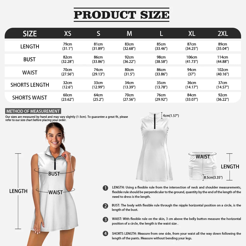 Custom Print Golf & Tennis Dress Set | High-Elasticity & Built-in Shorts