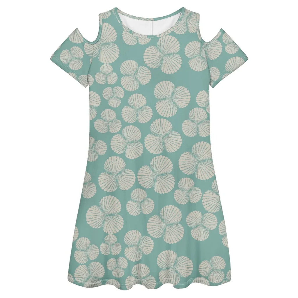 Custom All-Over Print Women's Cold-Shoulder Dress - Breezy Summer A-Line Gown