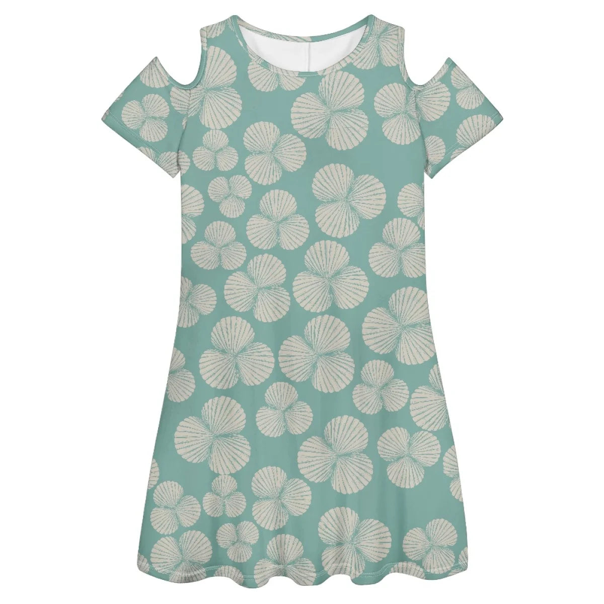 Custom All-Over Print Women's Cold-Shoulder Dress - Breezy Summer A-Line Gown