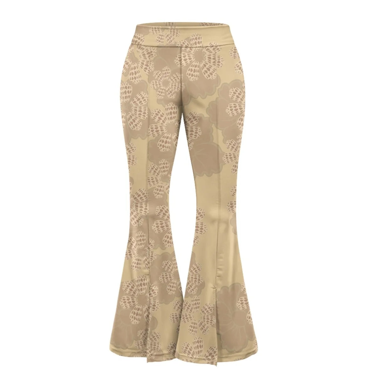Custom All-Over Print Women's High-Waisted Split Flare Yoga Pants - Leg-Elongating Slit Flare Trousers