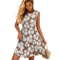 Custom All-Over Print Women's Sleeveless Tiered Cake Dress - Relaxed Vacation Gown